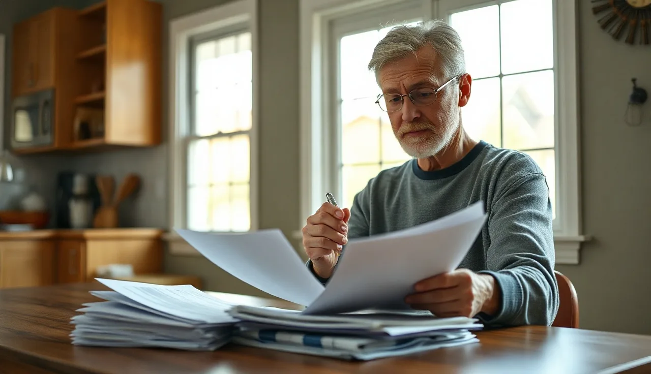 Homeowner reviewing property tax denial letter at kitchen table after losing appeal
