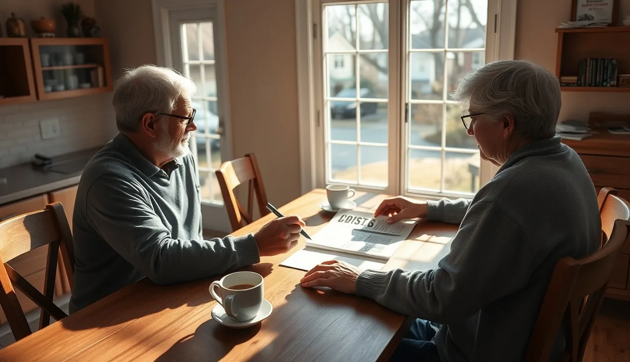 Homeowner reviewing property tax assessment documents at kitchen table in South Bend