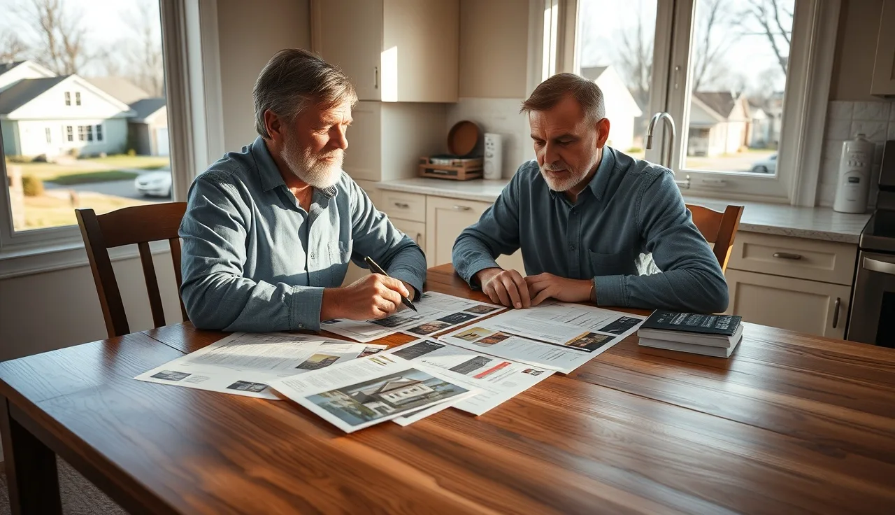 Homeowner reviewing property tax appeal evidence at a kitchen table