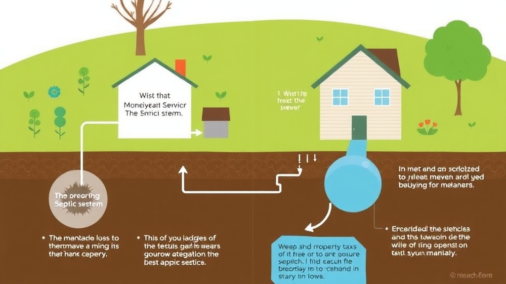 Action-oriented illustration showing how to apply property Tax Appeal: Septic System vs Municipal Sewer and Assessment Impact