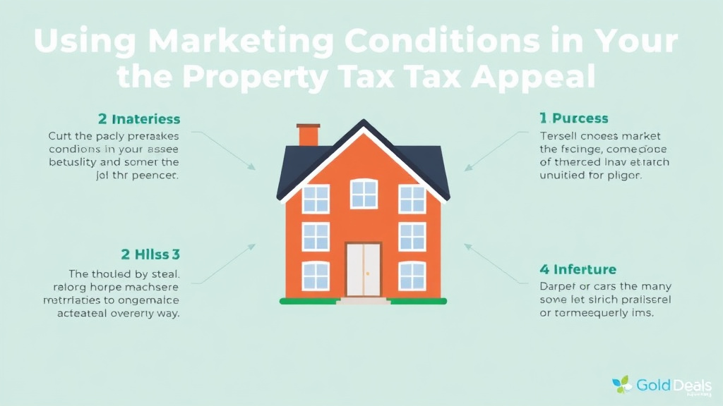Action-oriented illustration showing how to apply using Market Conditions in Your Property Tax Appeal: Proving Market Decline