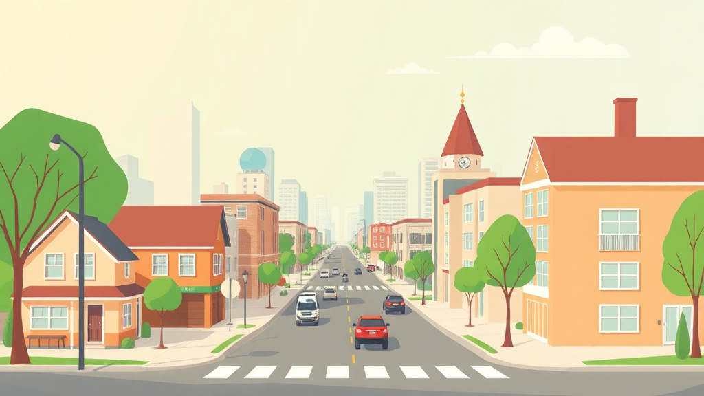 A professional illustration depicting property Tax Appeal Based on Neighborhood Changes: New Development, Traffic, Crime