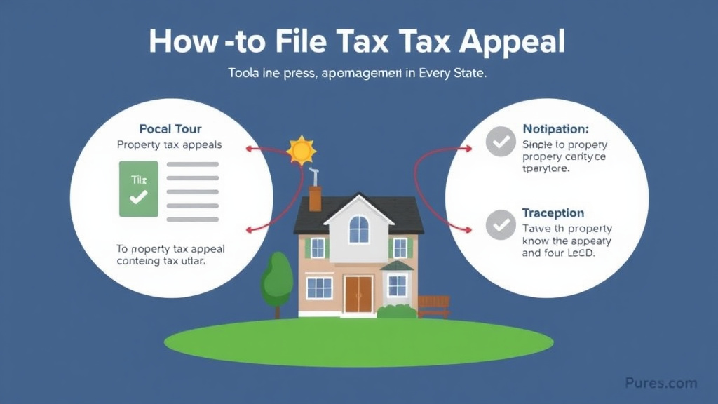 Action-oriented illustration showing how to apply file a Property Tax Appeal Online: Digital Filing in Every State