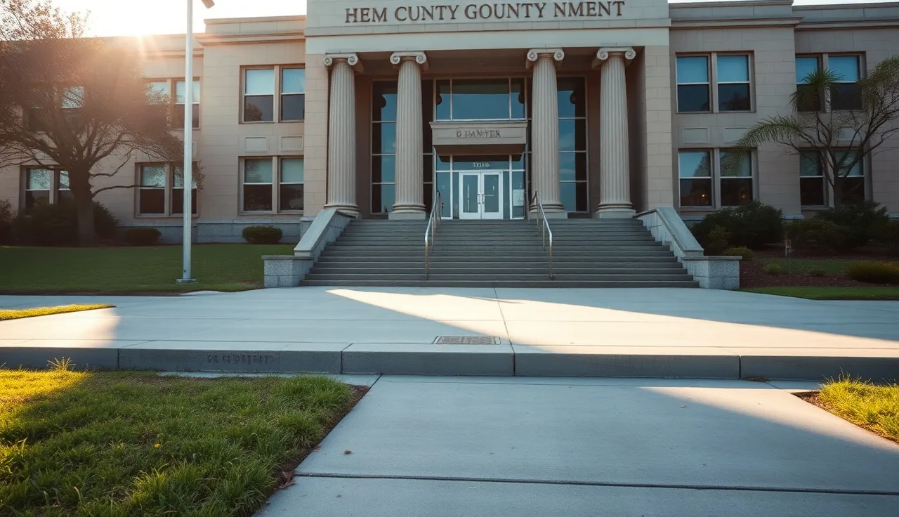 County government building exterior on a clear morning used to determine assessed property value