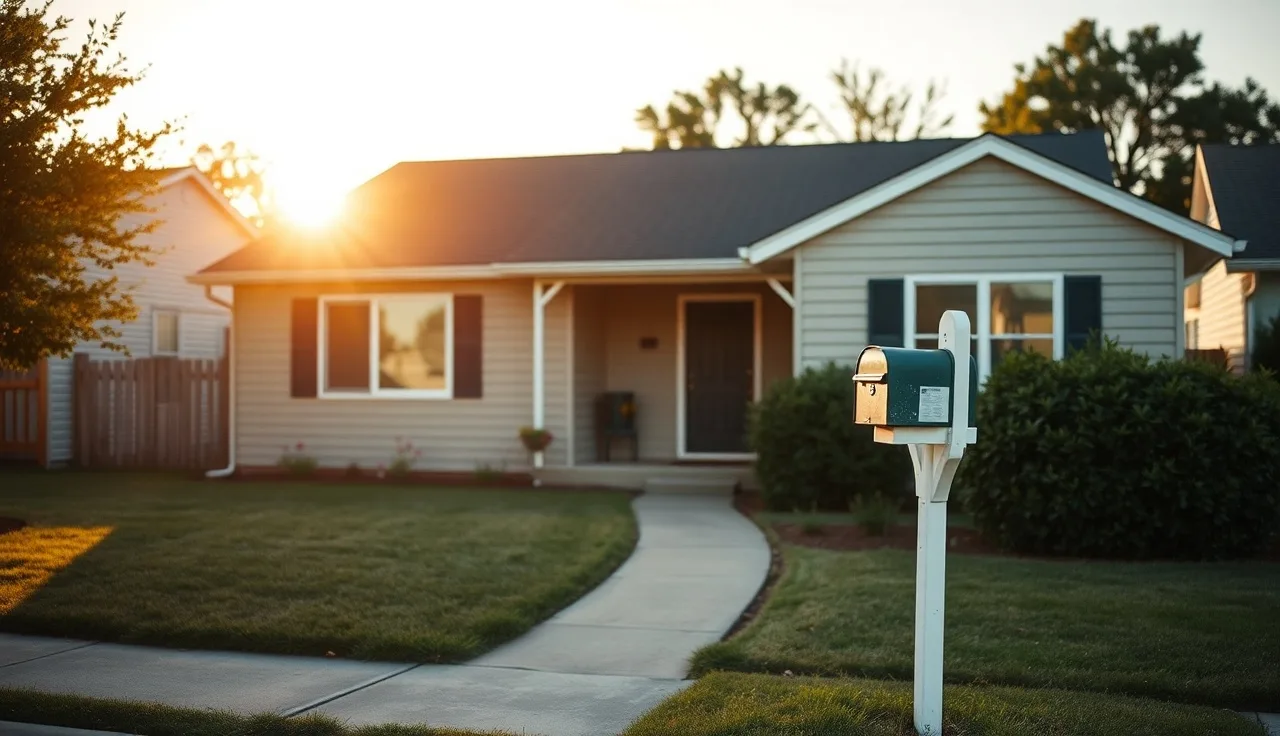 Suburban home exterior at sunset representing a homeowner facing a property tax assessment