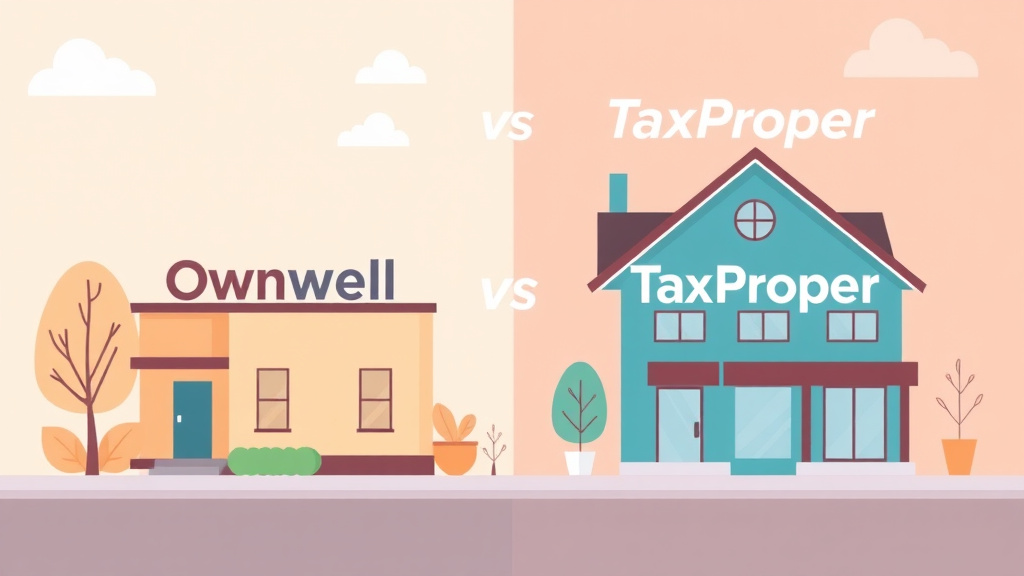 An informative visual explaining ownwell vs TaxProper: Which Property Tax Service Is Better? for beginners and professionals