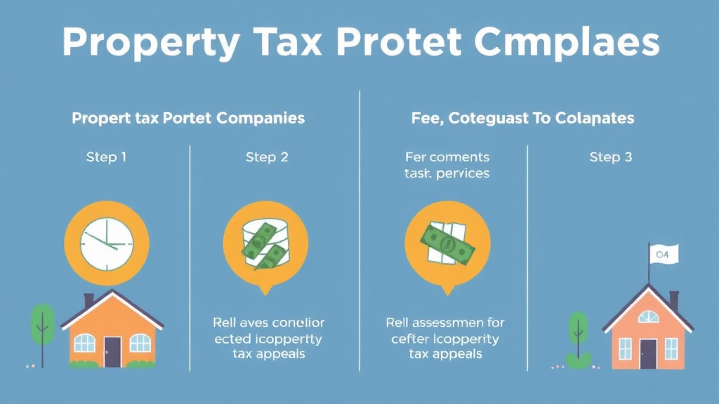 Action-oriented illustration showing how to apply property Tax Protest Companies Compared: Fees, Coverage, and Success Rates