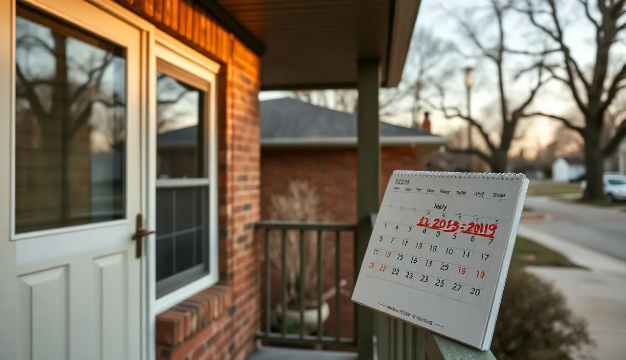 Brick ranch home on a residential street with a calendar showing appeal deadlines
