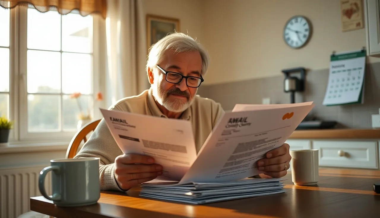 Homeowner reviewing property assessment notices at kitchen table with calendar showing deadline