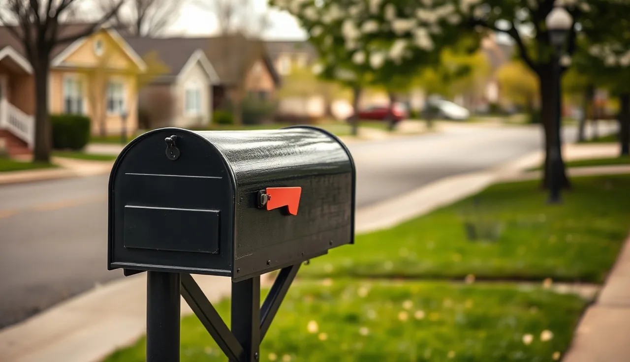 Suburban mailbox with assessment notice envelope, property tax protest deadline