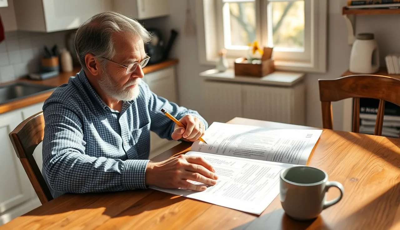 Homeowner reviewing Texas notice of appraised value at kitchen table