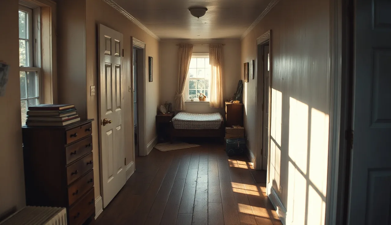 Interior hallway of older home showing non-conforming bedroom layout functional obsolescence