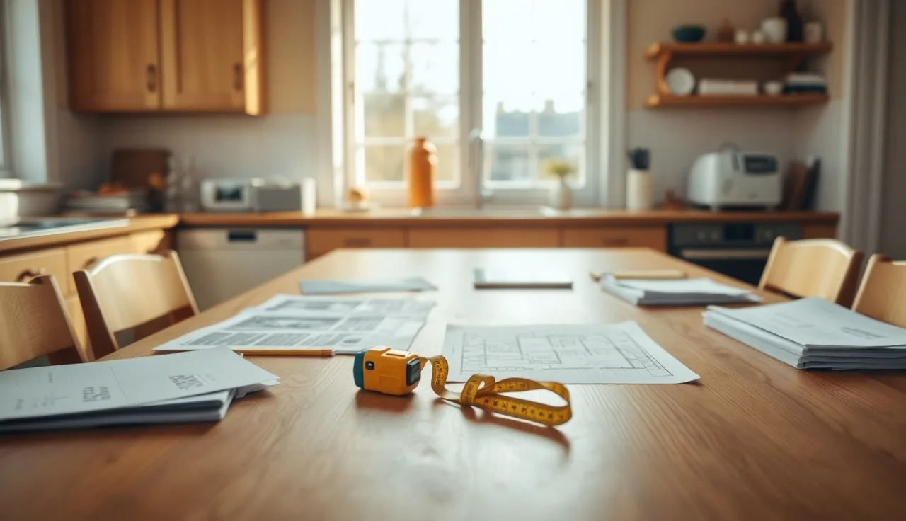 Organized evidence folders and property documents spread on a wooden table for an appeal