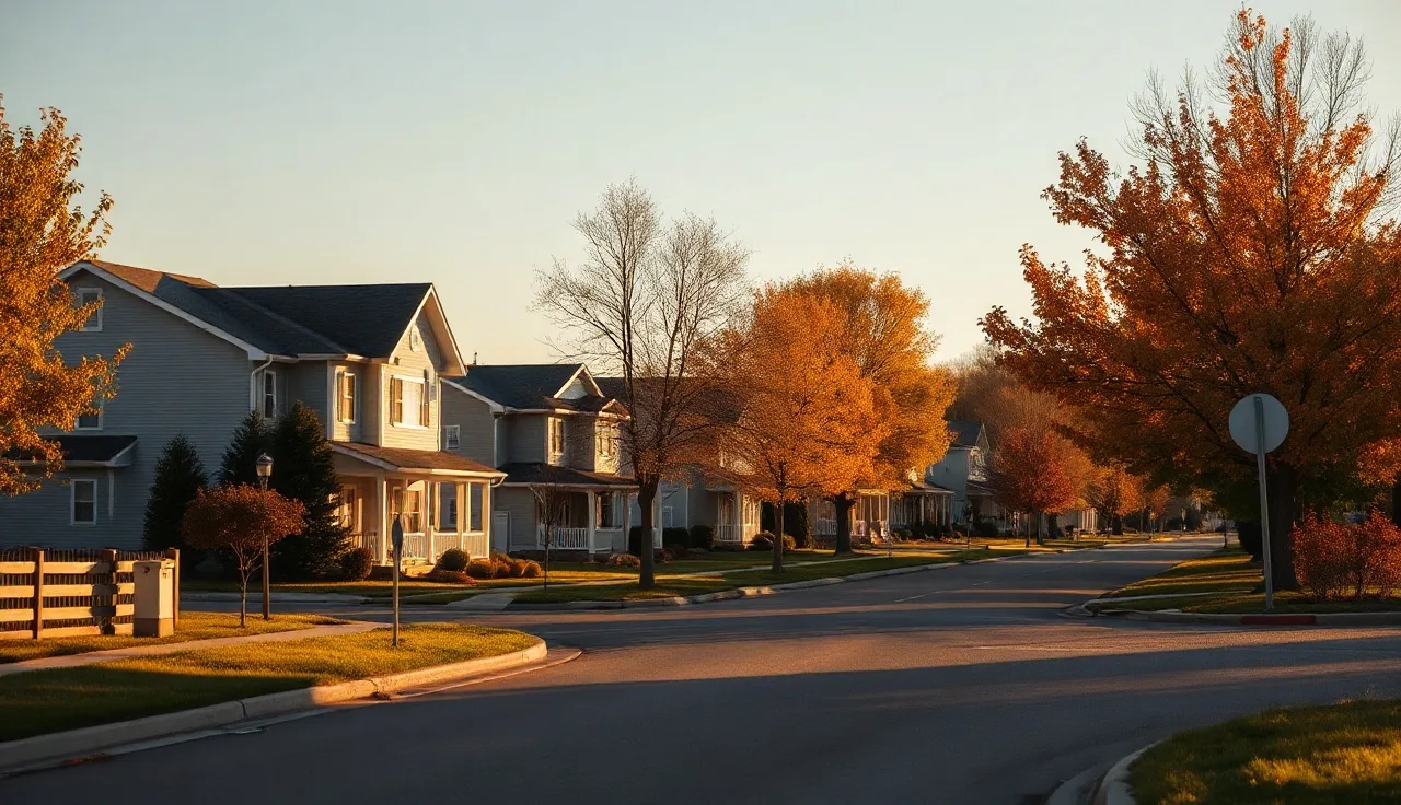 Identical suburban homes on a quiet street illustrating neighborhood property uniformity