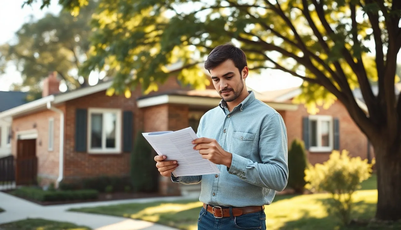 Appraiser measuring a residential property exterior to form an unbiased value opinion