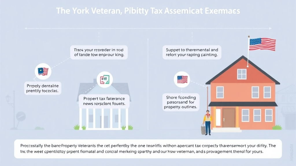 Process flow illustration for putting new York Veteran and Disabled Veteran Property Tax Exemption Guide into action