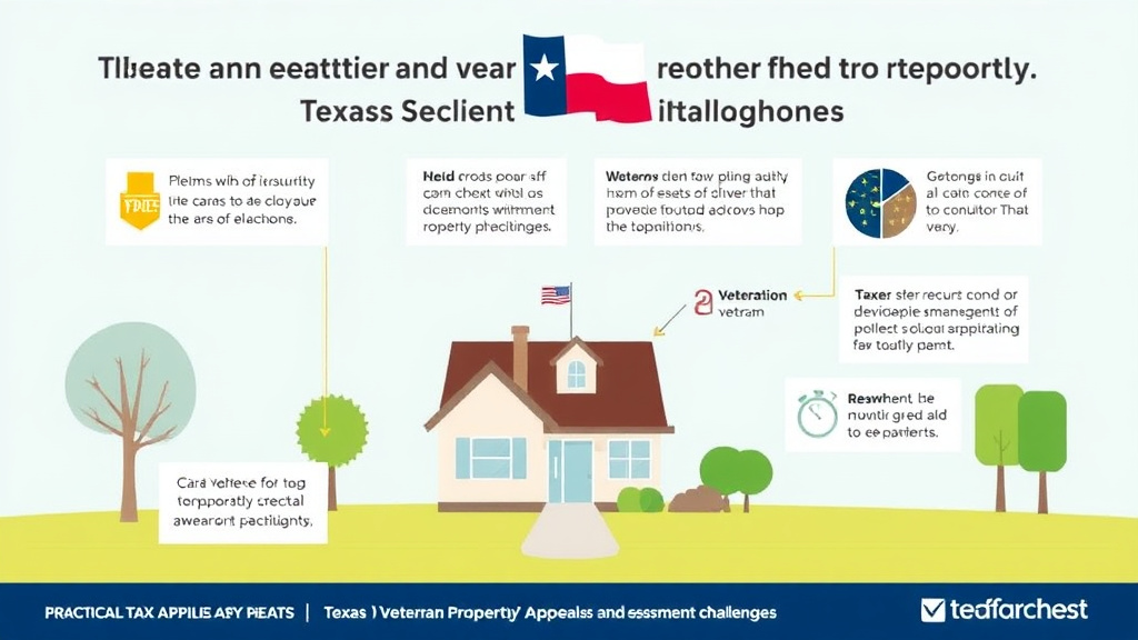 Process flow illustration for putting texas Veteran and Disabled Veteran Property Tax Exemption Guide into action