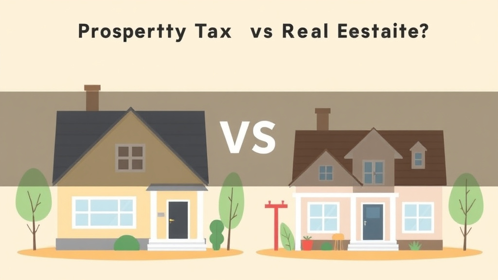 Educational graphic covering the essentials of property Tax vs Real Estate Tax: Is There a Difference?