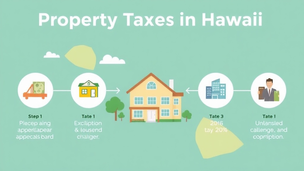Action-oriented illustration showing how to apply property Taxes in Hawaii: Rates, Exemptions, and How They Work (2026)