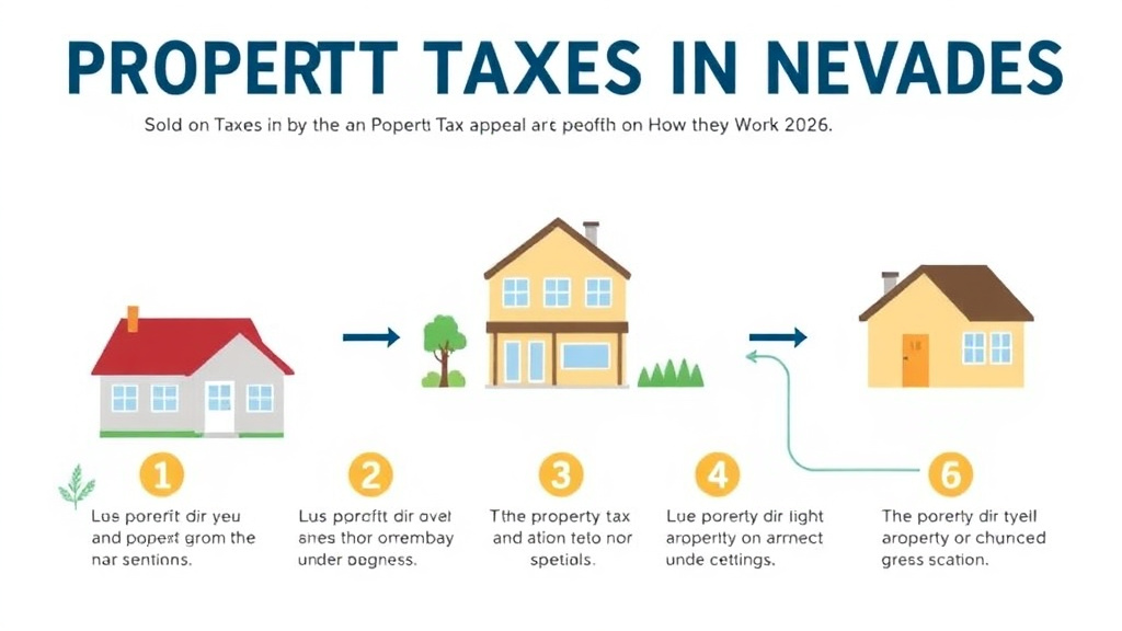 Action-oriented illustration showing how to apply property Taxes in Nevada: Rates, Exemptions, and How They Work (2026)