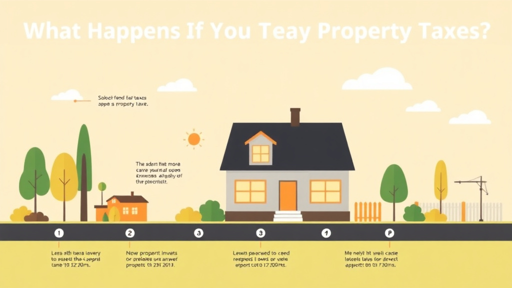 Visual overview of what Happens If You Don't Pay Property Taxes? Timeline and Consequences with key concepts highlighted