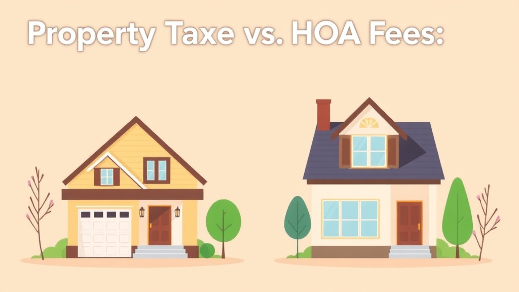 Illustration breaking down the fundamentals of property Taxes vs HOA Fees: Understanding Both Monthly Costs