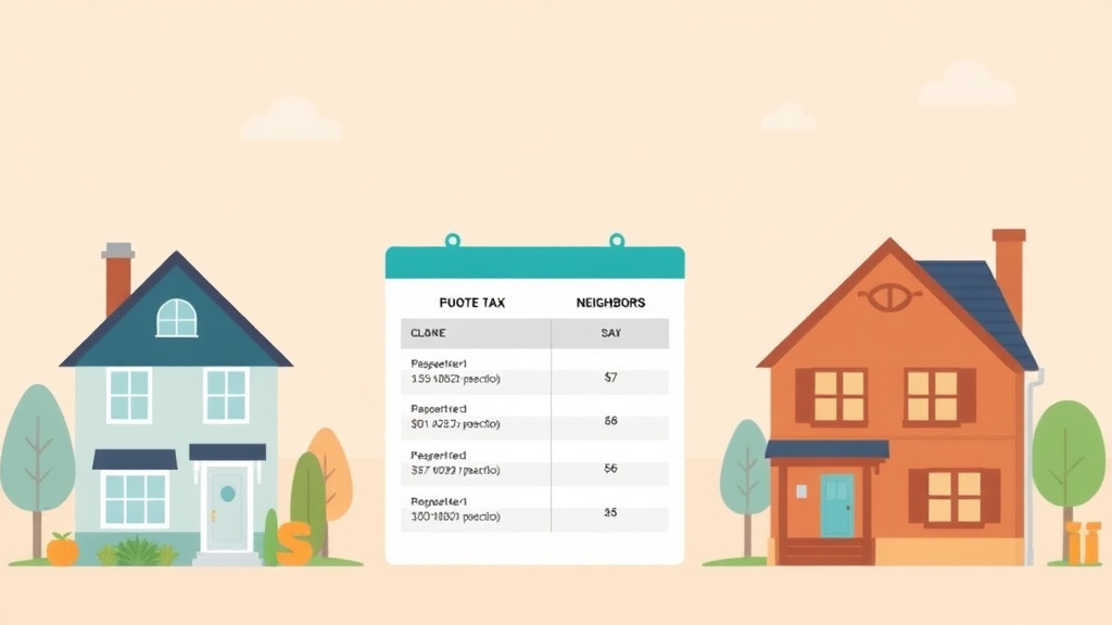 Educational graphic covering the essentials of property Tax Comparison Tool: How Your Bill Compares to Neighbors