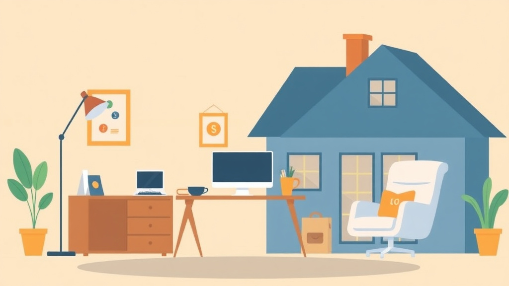 Visual overview of property Tax Savings for Self-Employed Homeowners: Home Office Considerations with key concepts highlighted