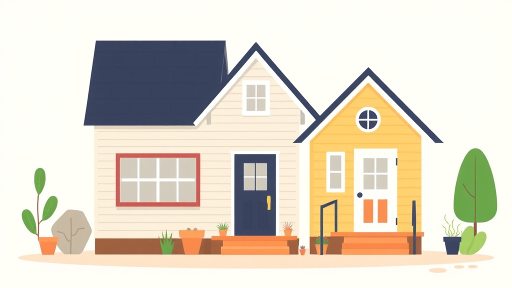 Educational graphic covering the essentials of property Tax Considerations for Tiny Homes and ADUs