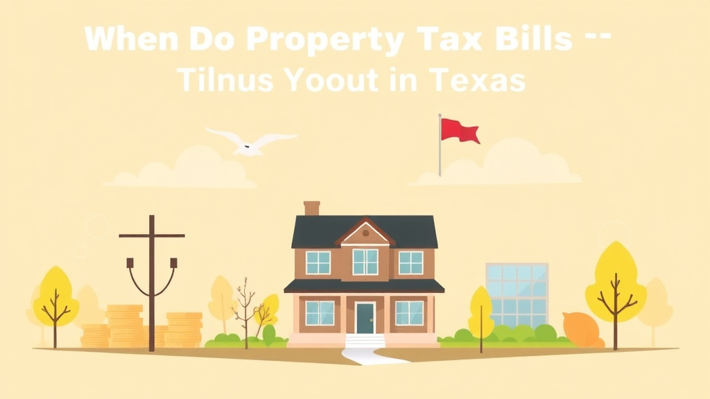 A professional illustration depicting when Do Property Tax Bills Come Out in Texas? Key Dates and Deadlines