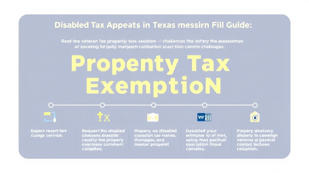 Process flow illustration for putting disabled Veteran Property Tax Exemption in Texas: Full Guide into action