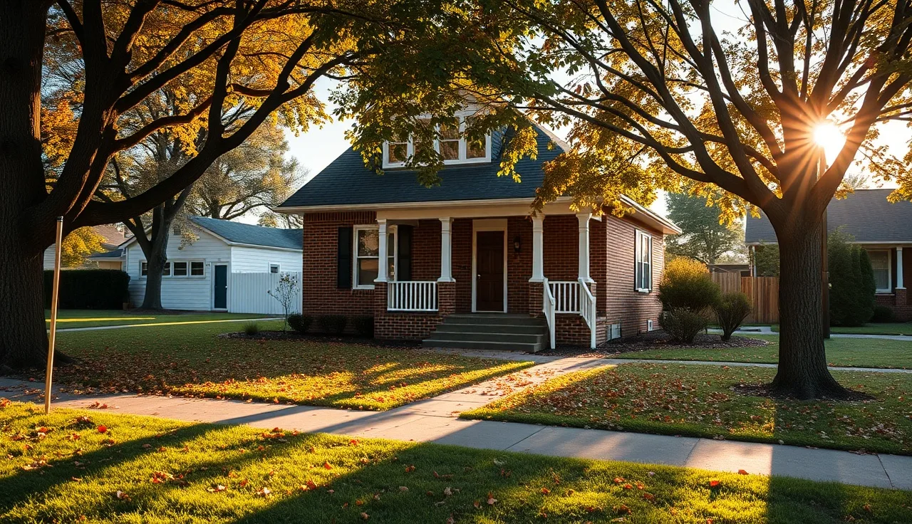 Craftsman bungalow on a Chattanooga residential street in morning light