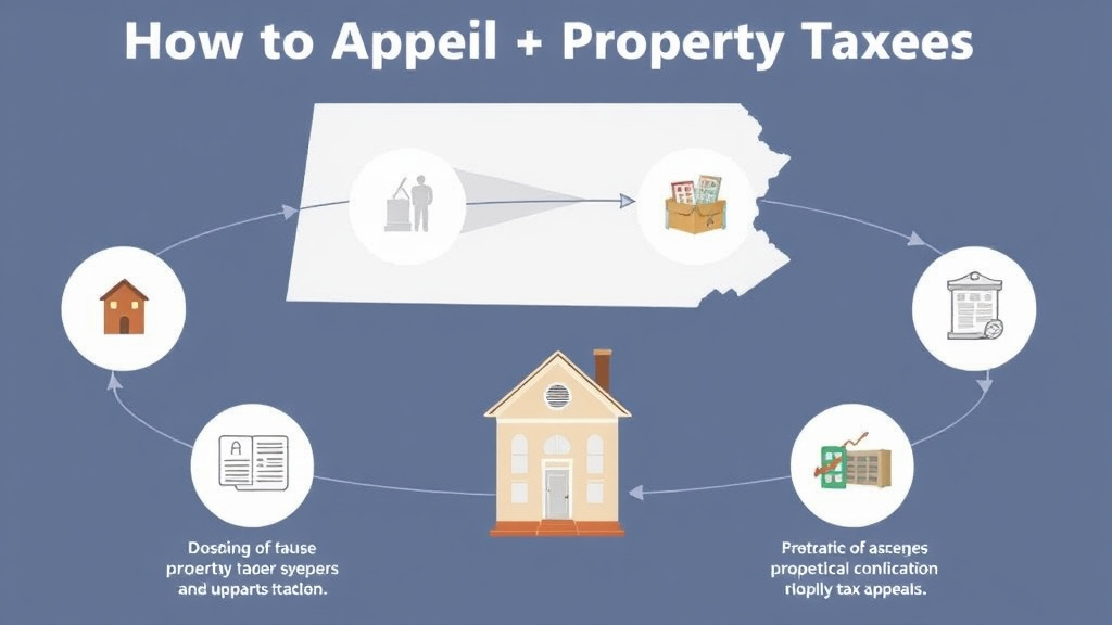 Action-oriented illustration showing how to apply appeal Property Taxes in Pennsylvania: County Board Guide