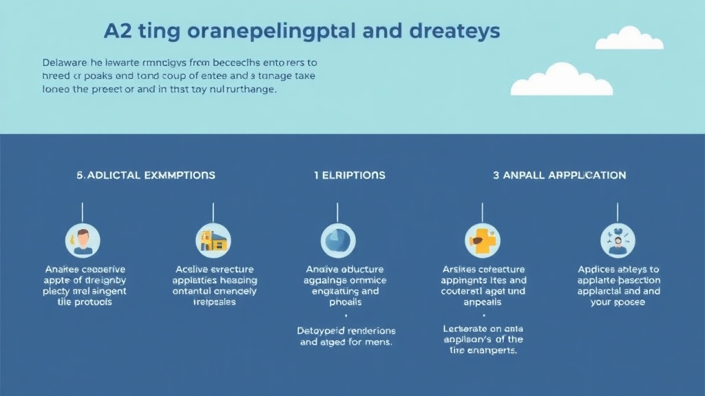 Action-oriented illustration showing how to apply lower Property Taxes in Delaware: Exemptions, Appeals, and Strategies