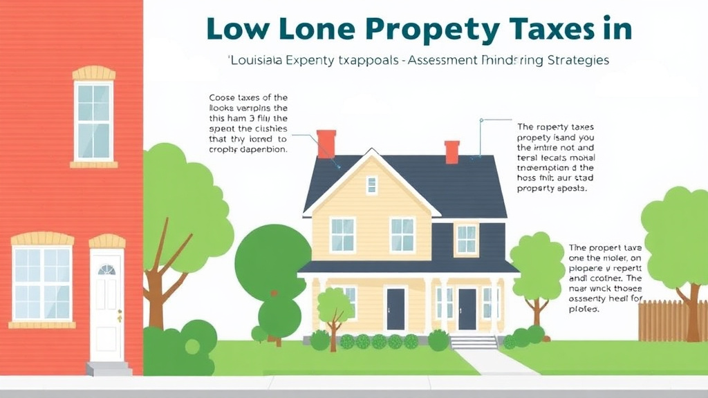 Action-oriented illustration showing how to apply lower Property Taxes in Louisiana: Exemptions, Appeals, and Strategies