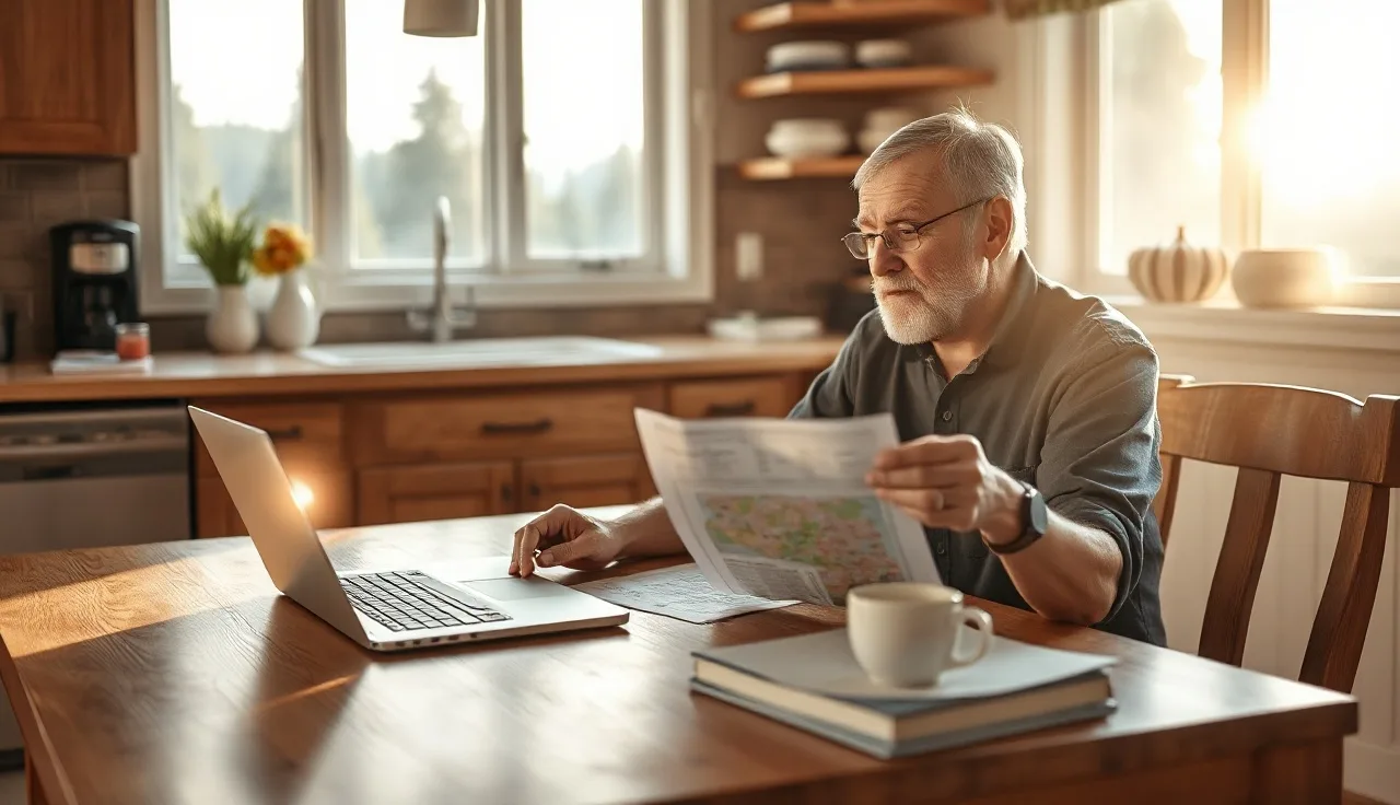 Homeowner reviewing King County property assessment documents at kitchen table