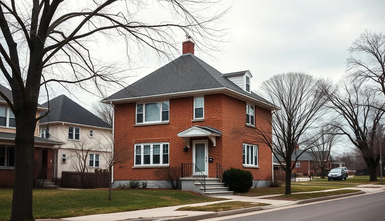 Brick Minneapolis home on a quiet street in early spring light for property tax appeal