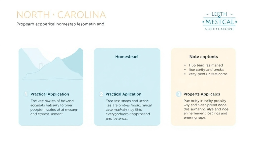 Action-oriented illustration showing how to apply north Carolina Property Tax Exemptions: Homestead, Elderly, and Veteran